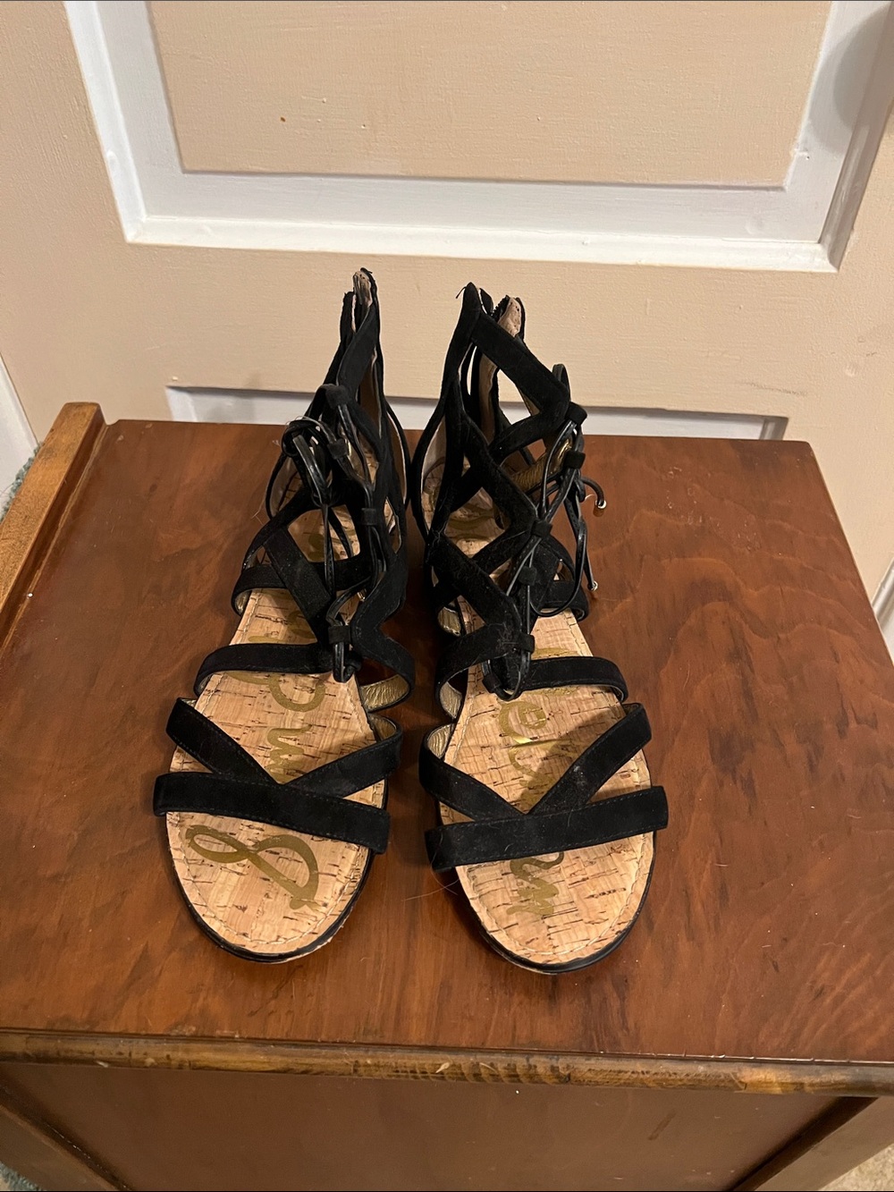 Sam Edelman Dawson Black Lace-Up Gladiator Sandals